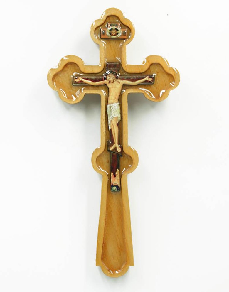 Wooden blessing cross with liquid glass - 22*11cm