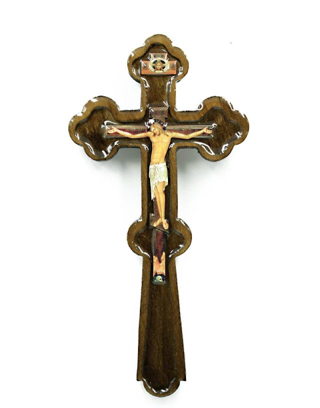 Wooden blessing cross with liquid glass - 22*11cm