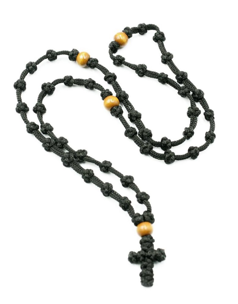 Prayer rope pendant with 50 knots and wooden beads - Mount Athos