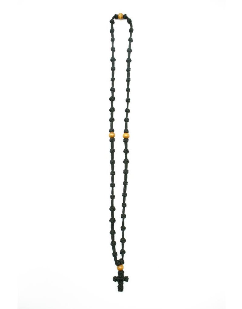 Prayer rope pendant with 50 knots and wooden beads - Mount Athos