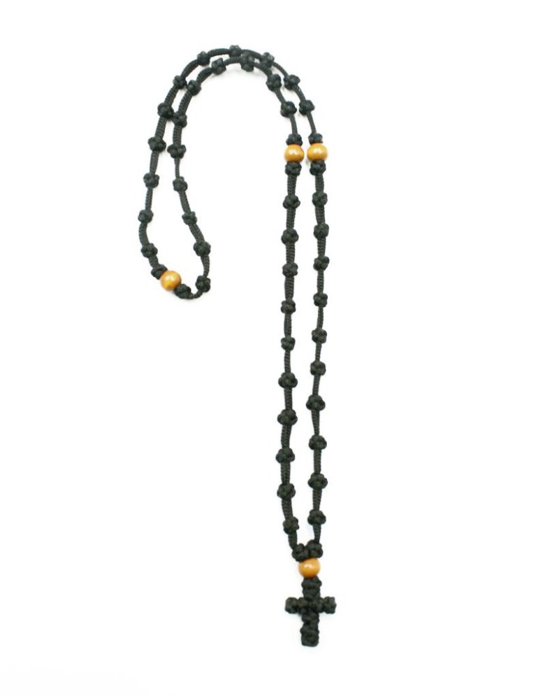 Prayer rope pendant with 50 knots and wooden beads - Mount Athos