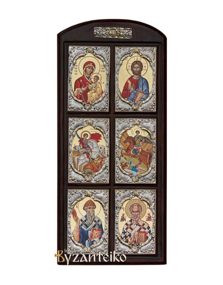 Composition of 6 images with metal frame