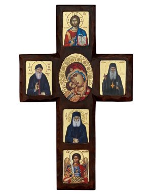 Carved Cross Composition of 6 icons