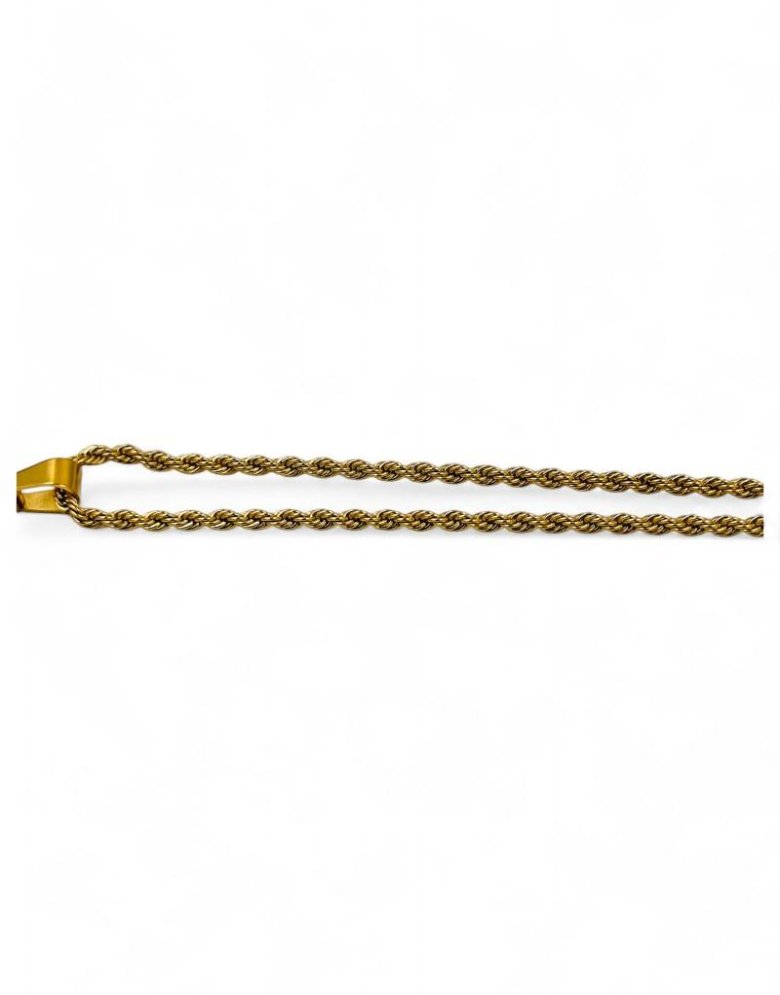 Stainless Steel Cross necklace gold with strass 5*3 cm