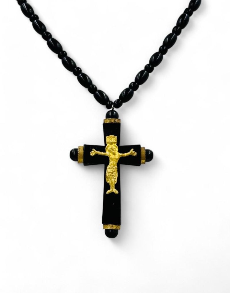 Wooden Cross Necklace with the Crucified Jesus Christ