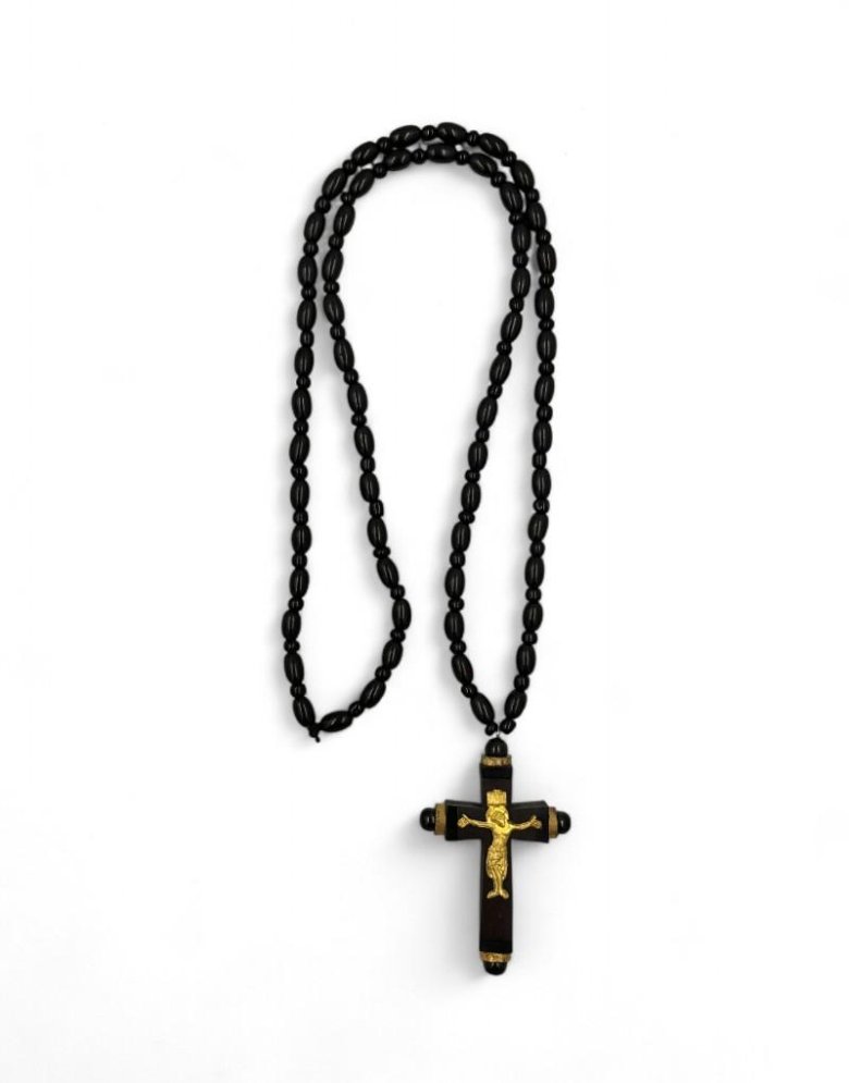 Wooden Cross Necklace with the Crucified Jesus Christ