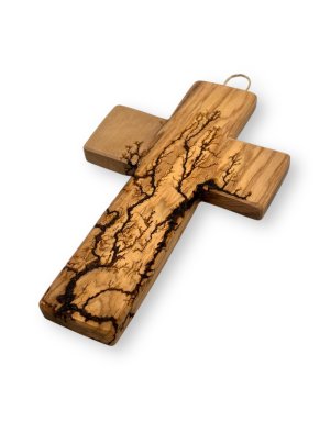Ηandcrafted olive wood cross 9*15cm | Pyrography with electricity