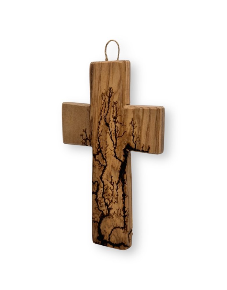 Ηandcrafted olive wood cross 9*15cm | Pyrography with electricity