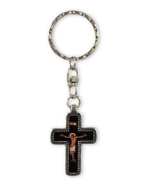 Crucifix Cross Keychain & Prayer "Lord Jesus Christ Mercy on me"