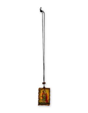 Hanging Car Pendant Amulet with Virgin Mary of Seven Swords & Saint Christopher