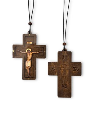 Wooden Hanging Car Cross with Plexiglass 6cm – Amulet
