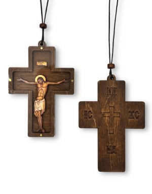 Wooden Hanging Car Cross with Plexiglass 9cm – Amulet