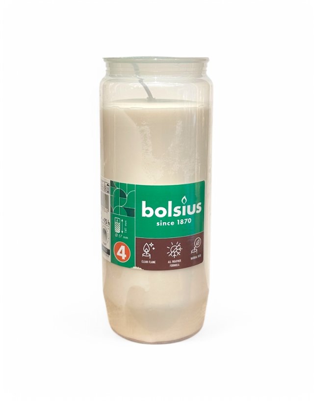Φυτικό Κερί Αφιέρωσης Bolsius 4 Ημερών - Λευκό