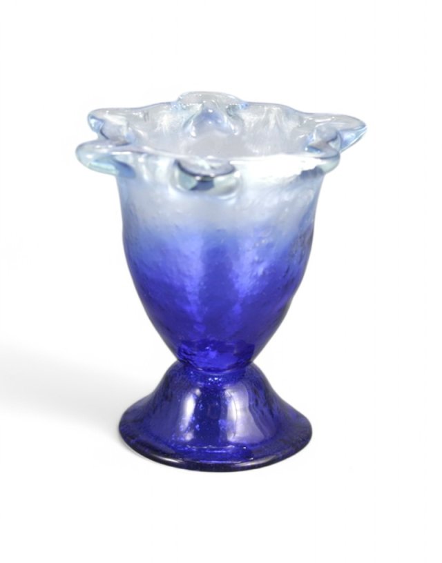 Fusing Blown Glass Table Oil Lamp Blue 12cm –  Handmade Greek