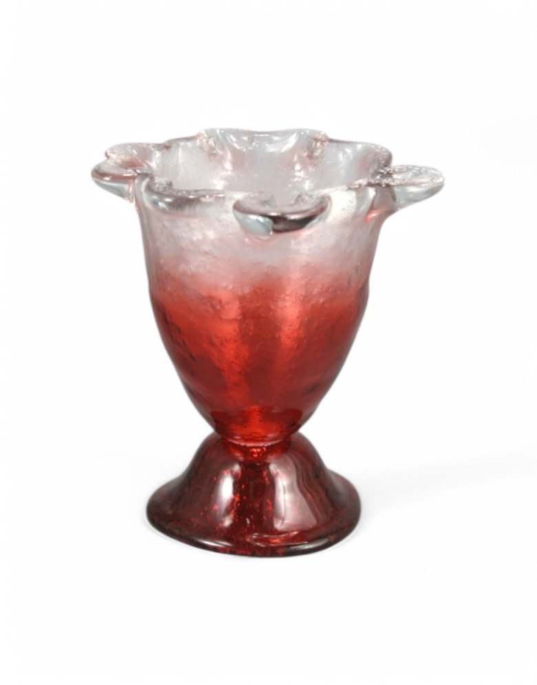 Fusing Blown Glass Table Oil Lamp Red 12cm –  Handmade Greek