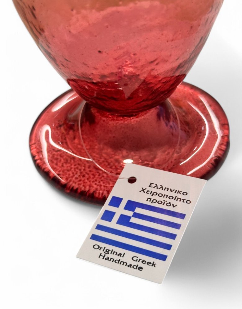 Επιτραπέζιο Καντήλι Φυσητό Γυαλί Ροζ – Χειροποίητο Ελληνικό