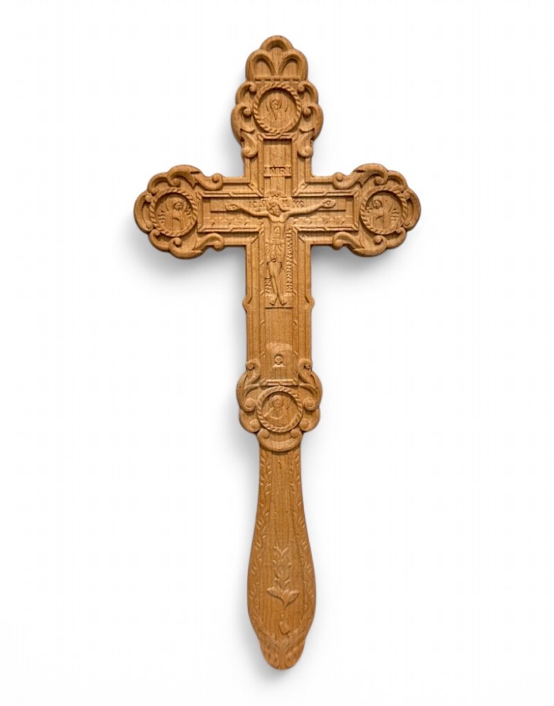 Wooden Hand-Carved Blessing Cross (26*11.5cm) – Mount Athos
