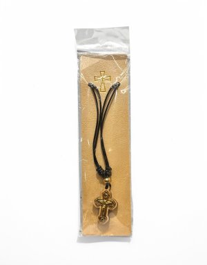 Wooden Cross Pendant with Adjustable Leather Cord