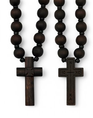 Handmade Athonite Wooden Cross Necklace Carved