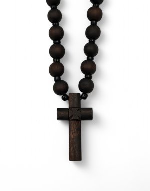 Handmade Athonite Wooden Cross Necklace Carved