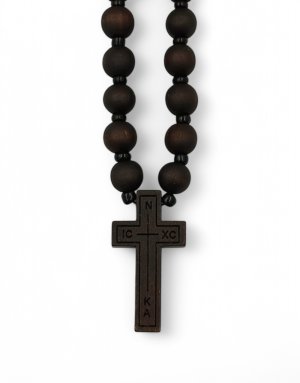 Handmade Athonite Wooden Cross Necklace Carved