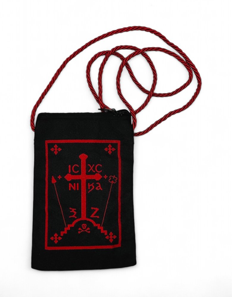 Embroidered Neck Wallet – Mount Athos Style with Monastic Symbol