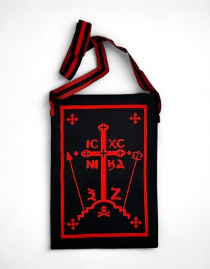 Embroidered Neck Pouch – Mount Athos Style with Monastic Symbol