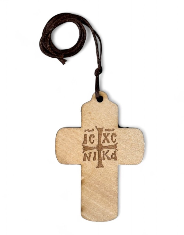 Hanging Car Cross with the Crucified Christ – Wooden with Liquid Glass Coating