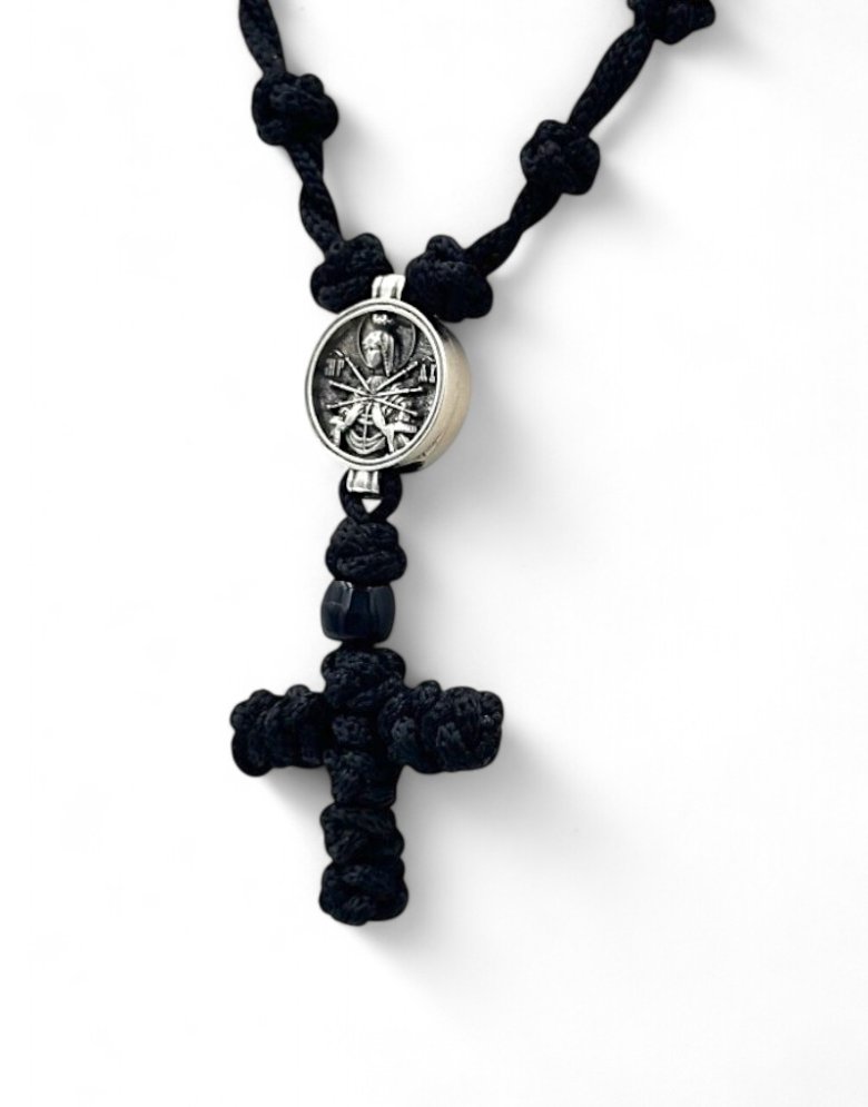 Prayer Rope Necklace – "Virgin Mary with the 7 Swords" Pendant
