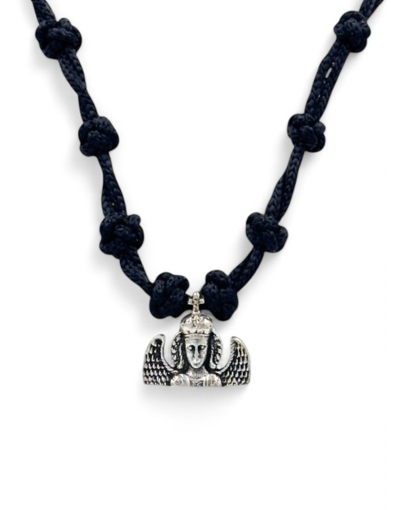 Prayer Rope Necklace – 33 Knots with "Taxiarchis of Mantamados" Pendant (Αντιγραφή)