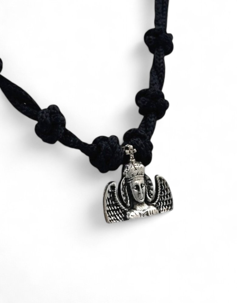 Prayer Rope Necklace – 33 Knots with "Taxiarchis of Mantamados" Pendant (Αντιγραφή)