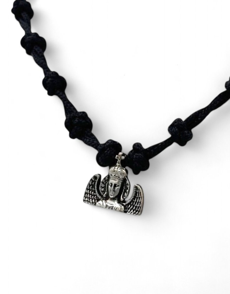 Prayer Rope Necklace – 33 Knots with "Taxiarchis of Mantamados" Pendant (Αντιγραφή)