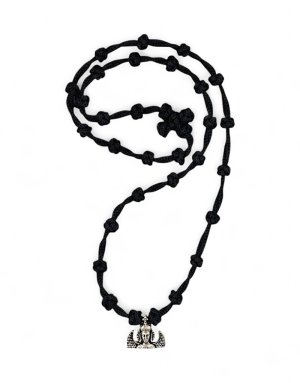 Prayer Rope Necklace – 33 Knots with "Taxiarchis of Mantamados" Pendant (Αντιγραφή)