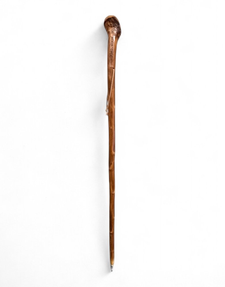 Handcrafted Hiking Stick from Chestnut Root – 135 cm | Made in Mount Athos