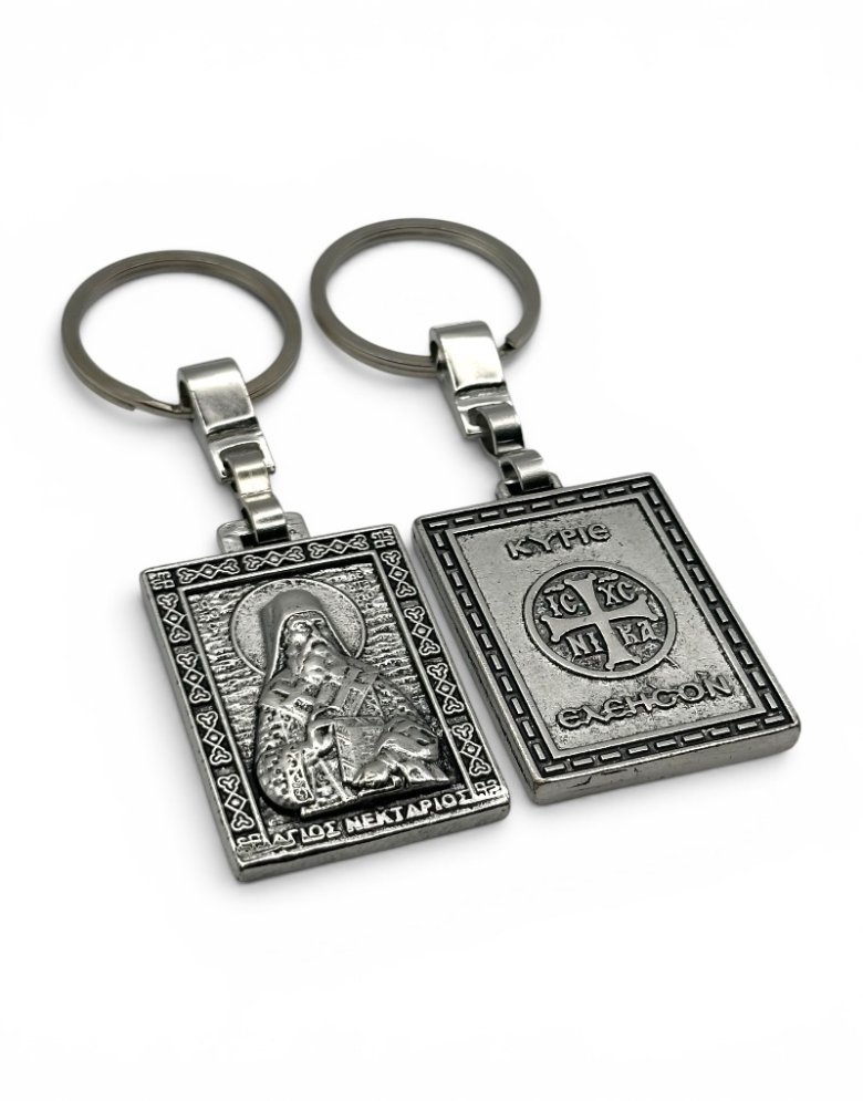 Keychain with Saint Nektarios – IC XC NIKA