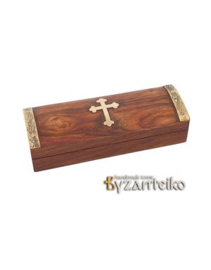 Linen cabinet wooden with metal elements