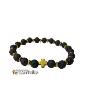 Bracelet with Lava and Hematite stones