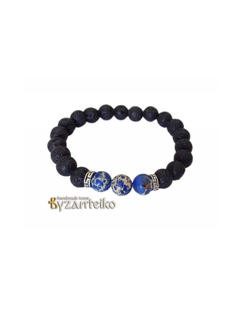 Bracelet Lava with Blue Stone