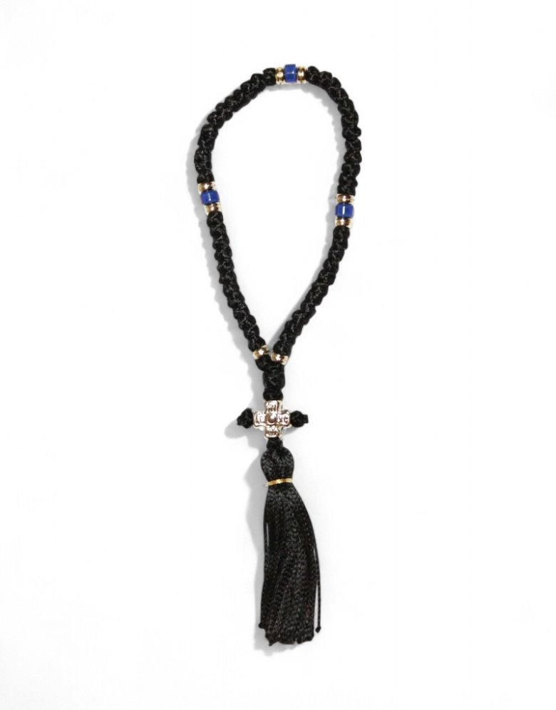 Prayer rope Komboskini 50 knots viscose with beads