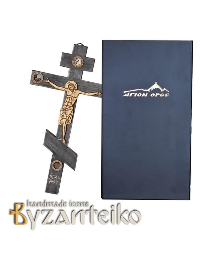 Wooden Cross with Holy Items - Handcrafted on Mount Athos