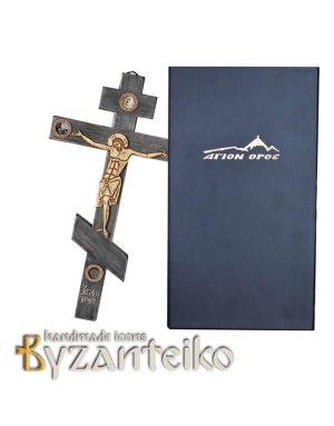 Wooden Cross with Holy Items - Handcrafted on Mount Athos