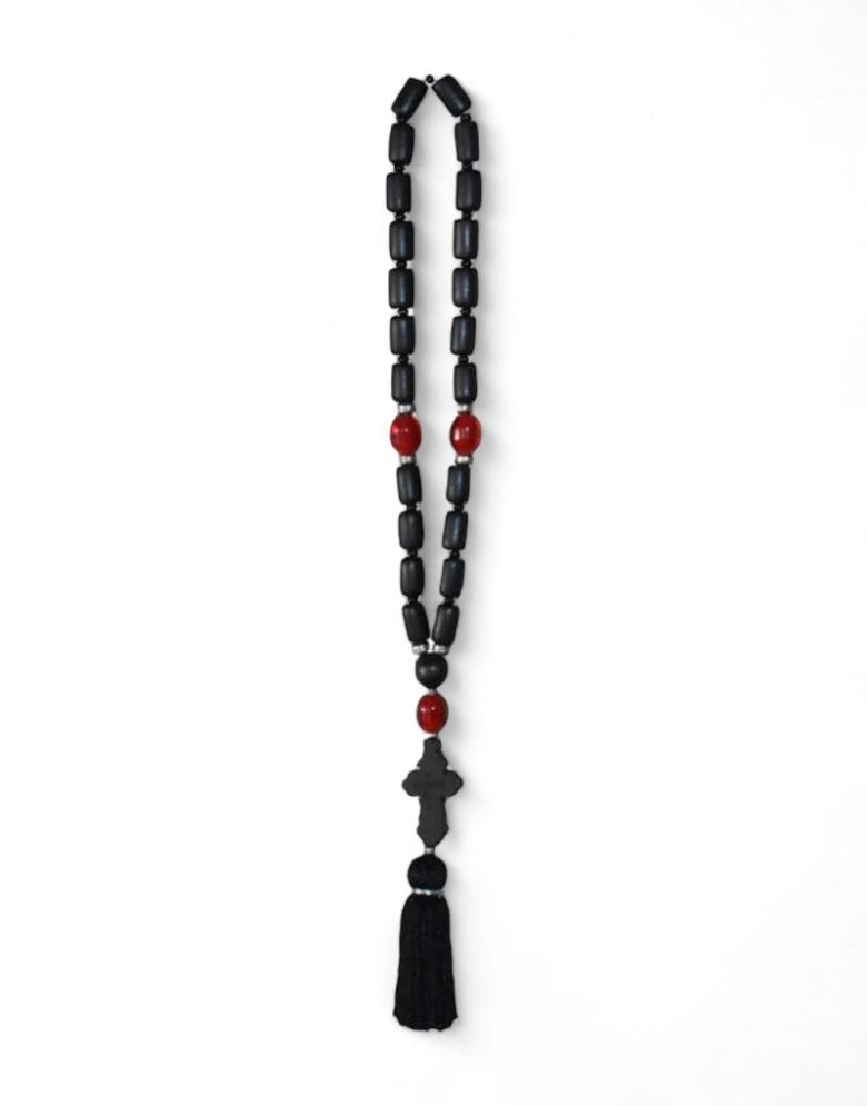 Mount Athos pendant with wooden beads