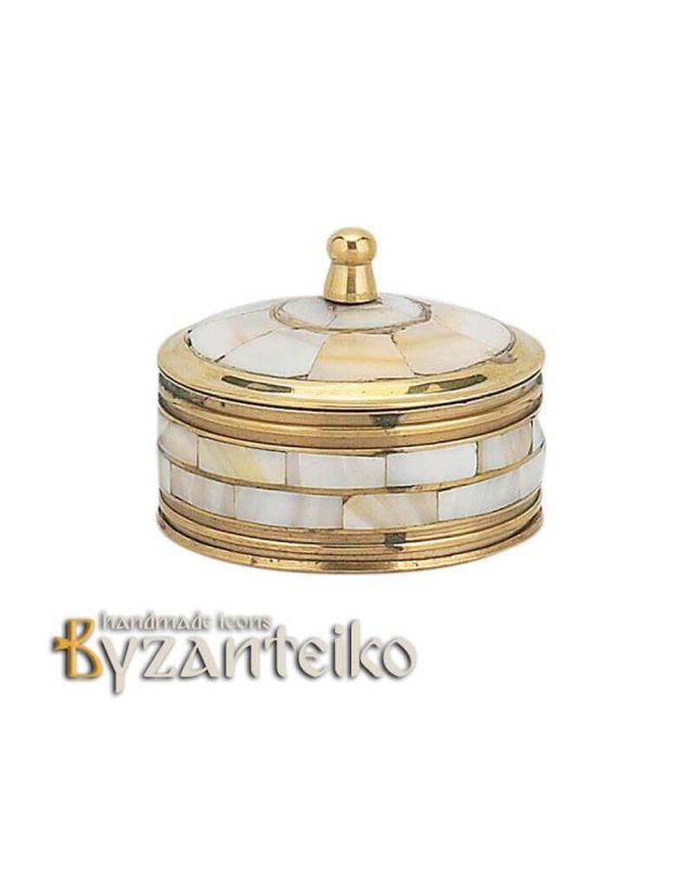 White bronze case with mother of pearl.