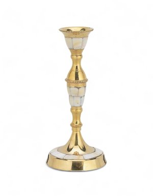 Bronze unicorn candlestick with mother of pearl