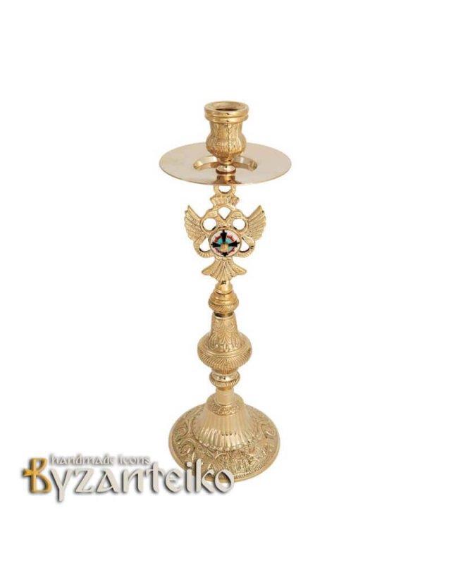 Unicorn candlestick carved with a two-headed eagle