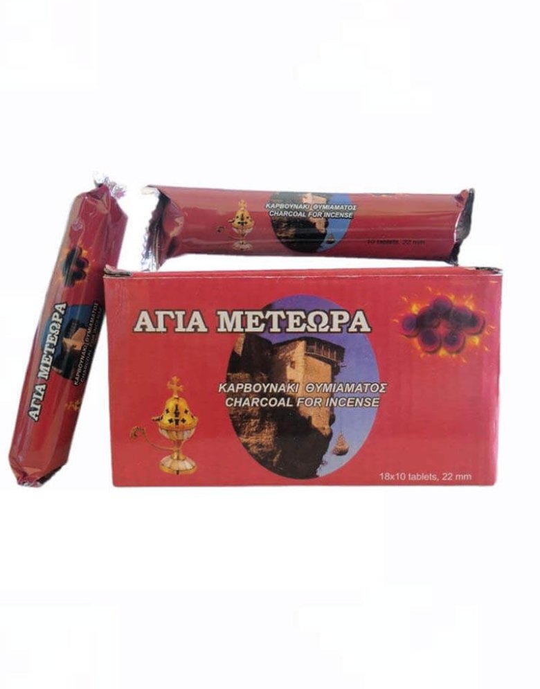 Smokeless Charcoals for incense "Holy Meteora" 22mm (Box)