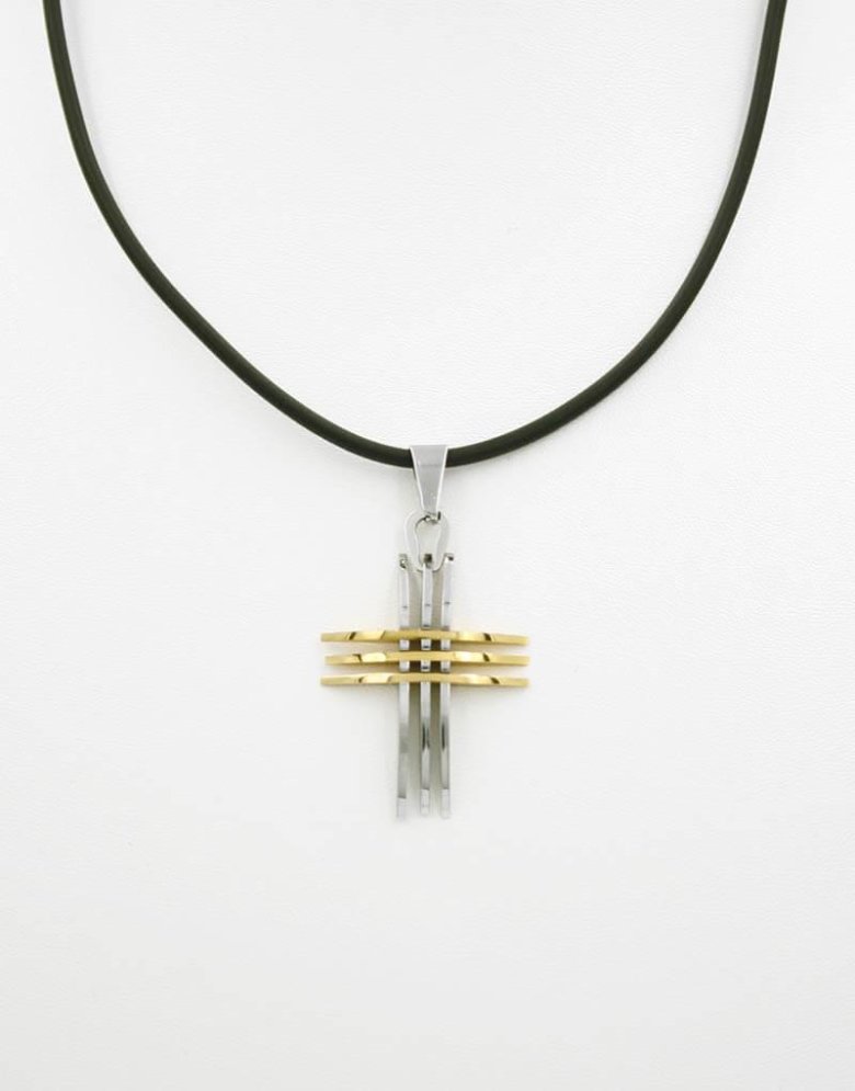 Stainless Steel Gold Plated Neck Cross